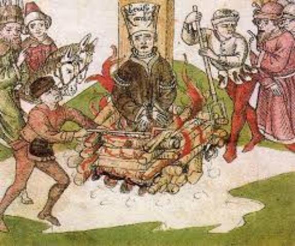 Jan Huss was burned at the stake for being a heretic