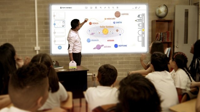 Tecnología educativa en el salón de clase.