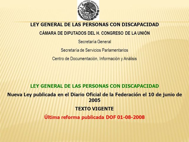 LEY GENERAL DE LAS PERSONAS CON DISCAPACIDAD
