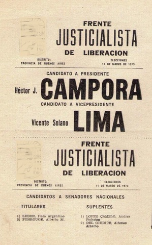 Creación Frente Justicialista de Liberación