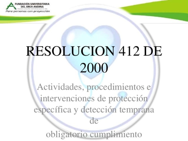 Resolución 0412 del 2000