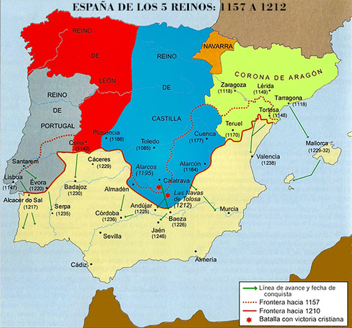Los almohades vencen a Alfonso VIII de Castilla en la batalla de Alarcos (Ciudad real).