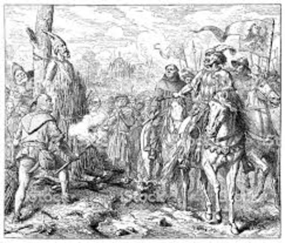 Jan Huss was burned at the stake for being a heretic