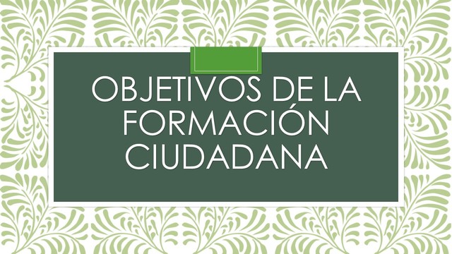 OBJETIVOS de la formación ciudadana