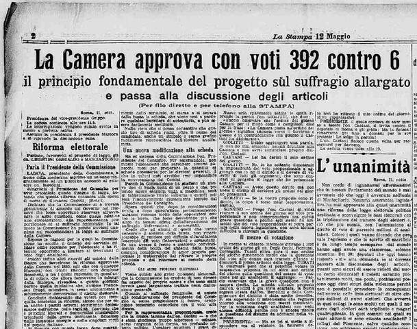 Suffragio universale maschile e diritto di sciopero