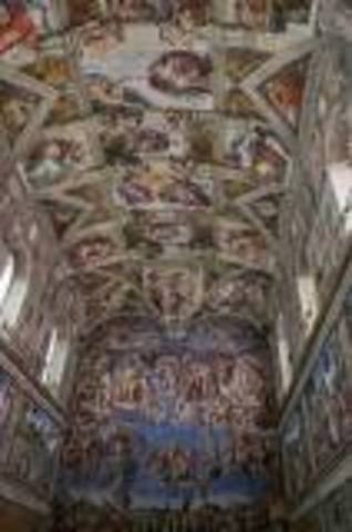 Michelangelo painted the ceiling of Sistine chapel.