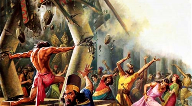 Sansón destruye la casa de los filisteos