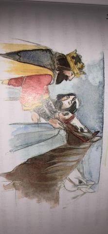 El Cid envía 30 caballos con una espada de diamantes cada uno al Rey como muestra de que aún le es fiel y como petición de su perdón. El Rey aún no lo perdona.