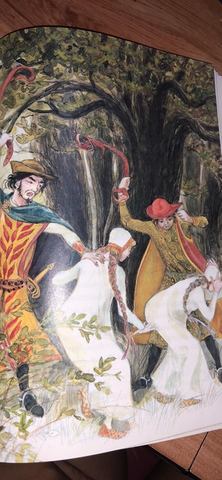 Los Infantes se llevan a las hijas del Cid "a vivir felices en Carrión", pero enrealidad en el camino, las torturan hasta el punto de querer matarlas