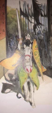 El cuerpo embalsamado del Cid Campeador, pelean contra el ejercito de Yúsuf (ganan) y luego es llevado a una capilla en Castilla