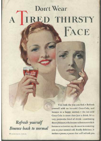 Publicidad: Coca-Cola vs. La Gran Depresión, medios impresos