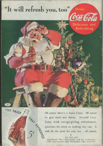 Publicidad: Santa Claus x Coca-Cola, medios impresos