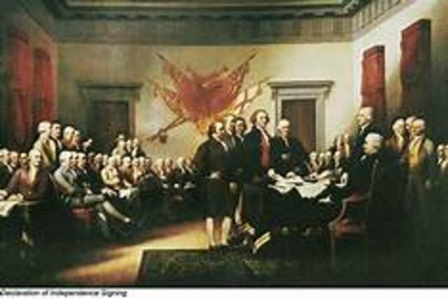 Colonies issue the Declaration of Independence