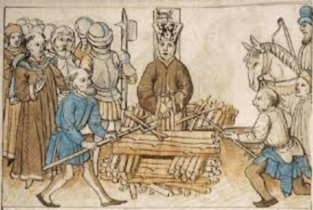Jan Huss was burned at the stake for being for being a heretic