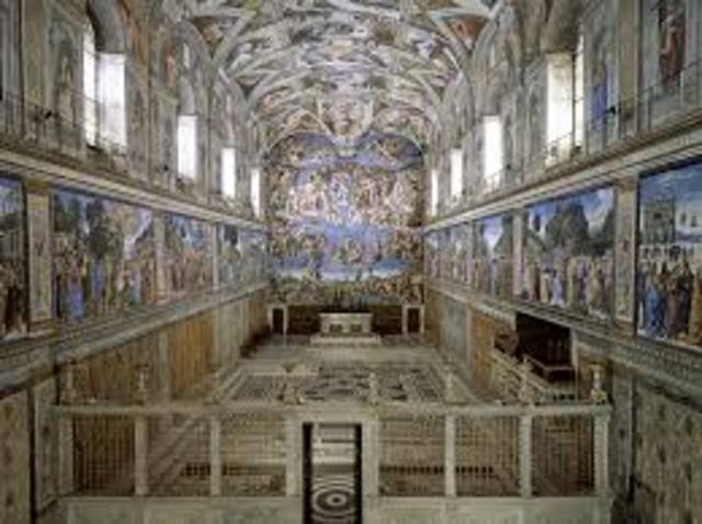 Michelangelo painted the ceiling of the Sistine chapel