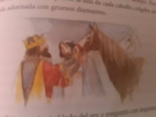 El cid le regala 30 caballos al rey Alfonso