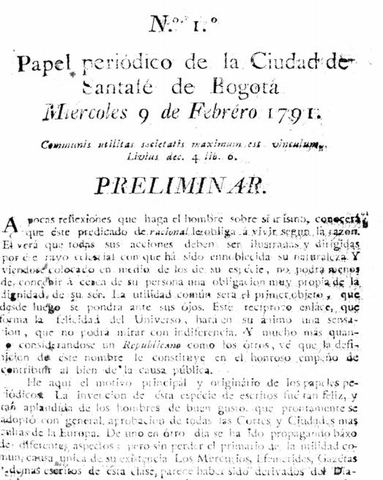 Papel periódico de Santafé