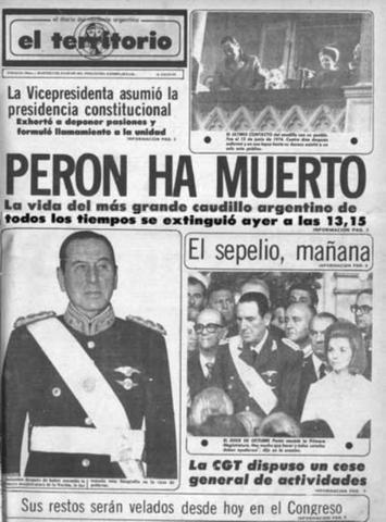 Fallecimiento De Juan Domingo Perón