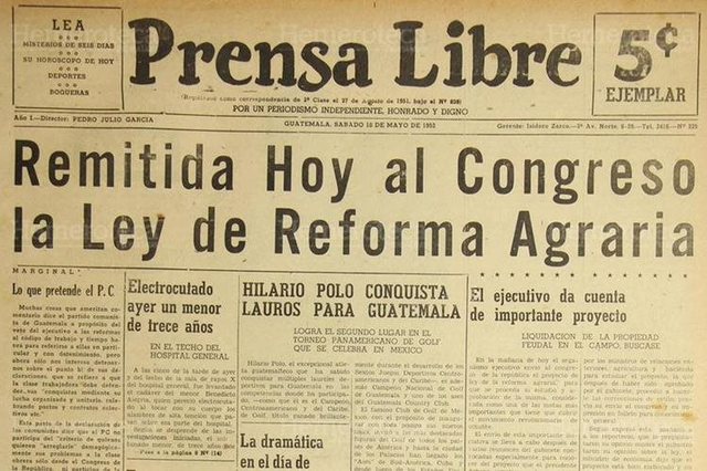Reforma Agraria (Jacobo Árbenz G, 1952) de Guatemala