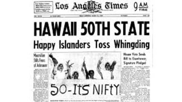 Hawaii becomes the 50th state