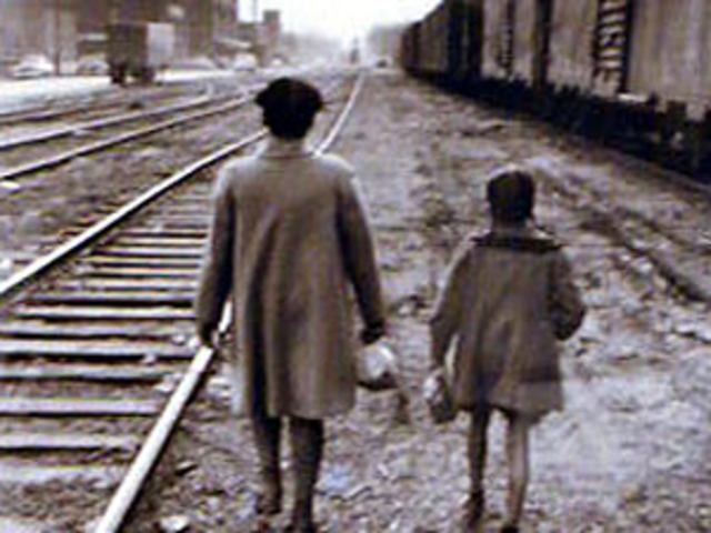 Linda Brown is required to walk six blocks to her bus stop to ride to her all black school one mile away.