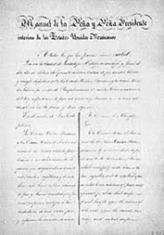 The U.S. and Mexico sign the Treaty of Guadalupe Hidalgo.