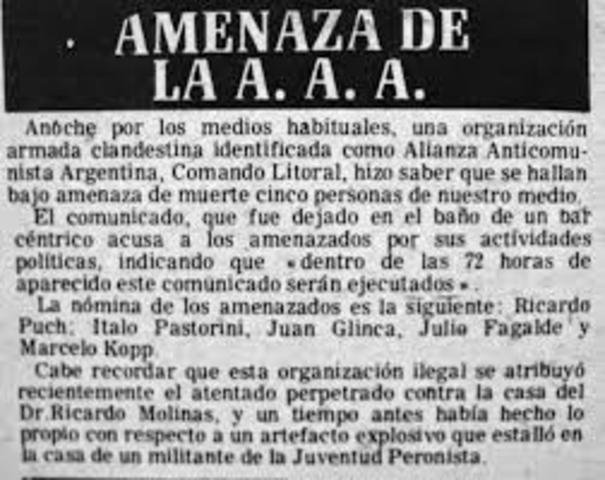 Creación de la Triple A