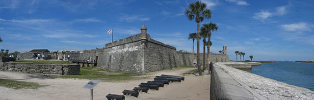 Construcción de Castillo San Marcos en San Agustin Florida