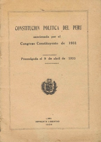 CONSTITUCIÓN DE 1933