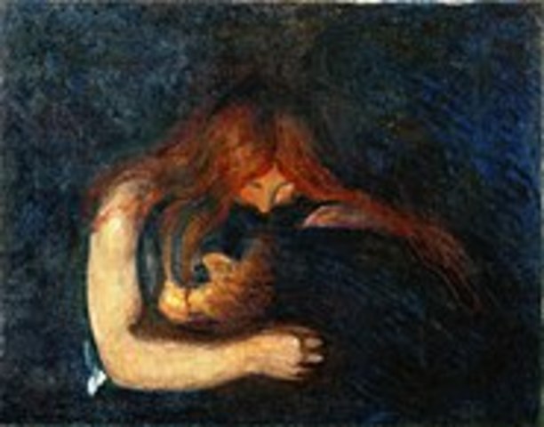Munch, "Amor i dolor o el vampir"