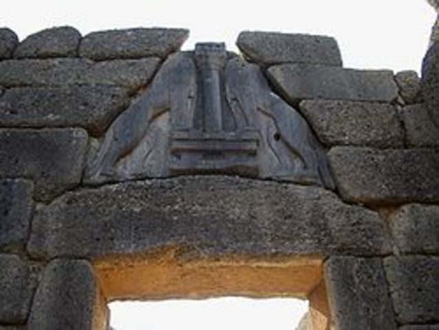 Palatsen i Knossos och Mykene rasar