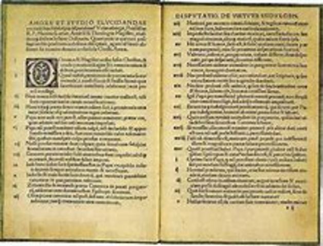 Martin Luther Presents 95 Theses