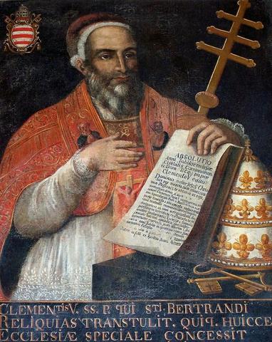 El papa Clemente V traslada la sede papal de Roma hacia Aviñón