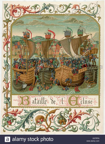 La flota inglesa vence a la francesa en la batalla de Sluys