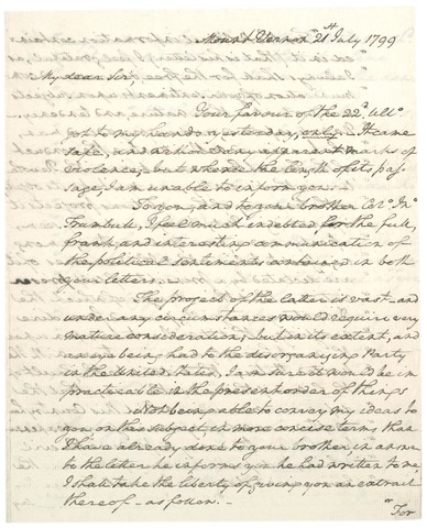 Letter written to George Washington about a third term