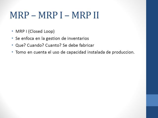 Material Requirement Planning (MRP)