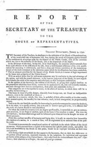 Hamiltons First Report on Public Credit