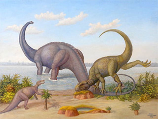 Dinosaurs and mammals coexist: