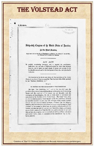 Volstead Act Went Into Effect