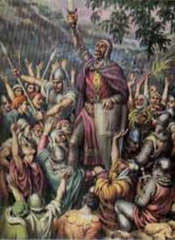 Pelagius, Astur King defeated the Muslims