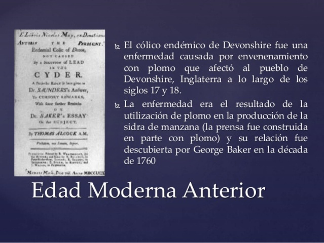 El Cólico Endémico de Devonshire