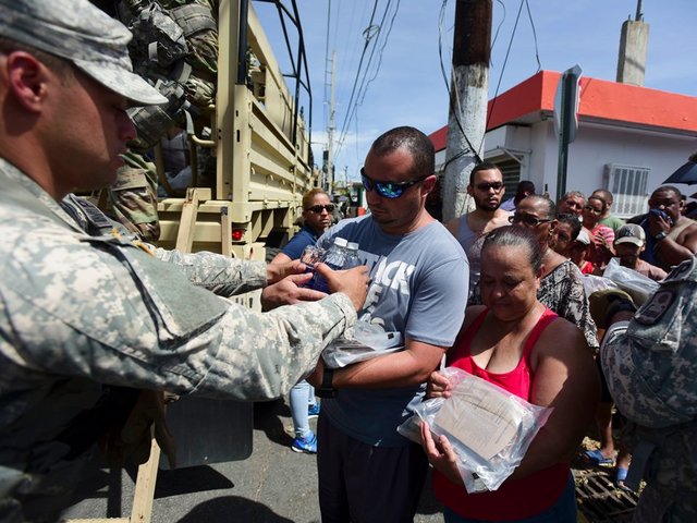 National Guard distributes food and water