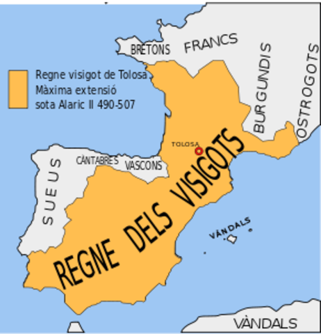 Màxima expansió del Regne Visigot