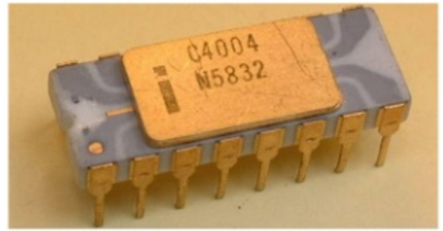 El primer chip Microprocesador, el Intel 4004