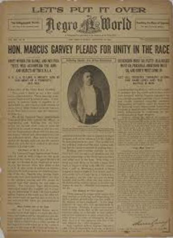 Marcus Garvey establishes Negro World