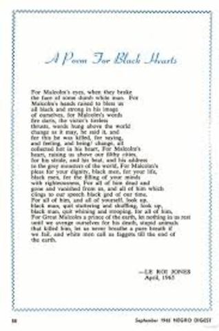 Amari Baraka publishes "A Poem for Black Hearts"