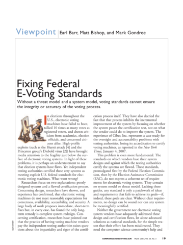 No Federal voting standard