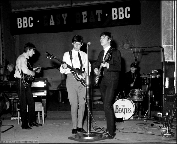 Трансляция выступление The Beatles по спутниковому телевидению