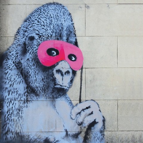 Gorilla in a Pink Mask