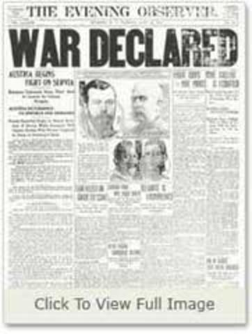 Austria-Hungary declares war on Serbia